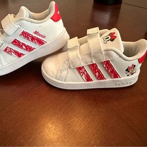 Toddler Adidas Minnie Mouse All-Star Red Shoes. Size 6k. Worn once for an hour.